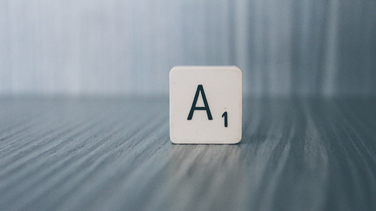 a block with the letter a on it